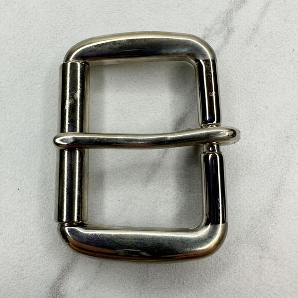 Silver Tone Simple Basic Roller Belt Buckle - Picture 1 of 7